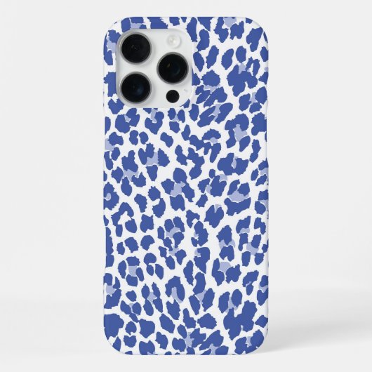 Blauwe Luipaard Patroon iPhone Hoesje (Achterkant)