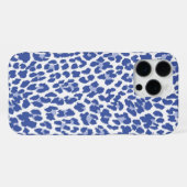 Blauwe Luipaard Patroon iPhone Hoesje (Achterkant horizontaal)