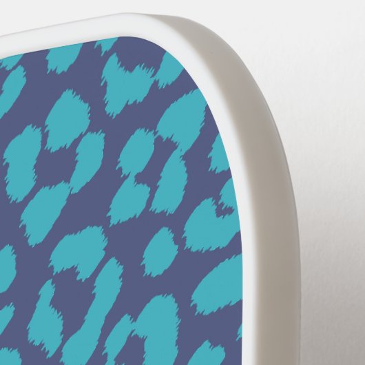 Blauwe luipaard pickleball paddle (Links Detail)