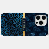 Blauwe luipaard printplaat Tropische Floral naam Case-Mate iPhone Case (Achterkant (horizontaal))