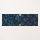 Blauwe luipaard printplaat Tropische Floral naam Yogamat (Voorkant (horizontaal))