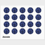 Blauwe luipaard ronde sticker (Vel)