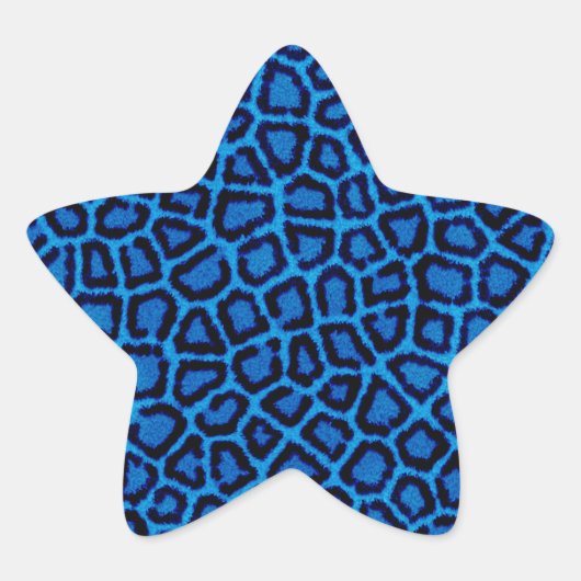 Blauwe luipaard ster sticker (Voorkant)