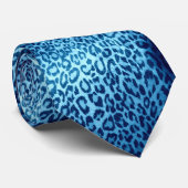Blauwe luipaard stropdas (Opgerold)