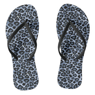 Blauwe luipaard teenslippers