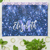 Blauwe luipaard theedoek (Gevouwen)