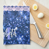 Blauwe luipaard theedoek (Quarter Fold)