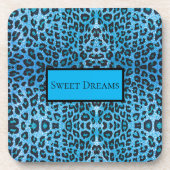 Blauwe luipaard voor kleine dromen bier onderzetter (Voorkant)