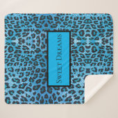 Blauwe luipaard voor kleine dromen sherpa deken (Voorkant (horizontaal))