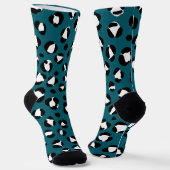 Blauwe Luipaardprint Dierpatroon Mode Soks Sokken (Gebogen)