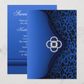 Blauwe Luipaardprint Envelop Kaart (Voorkant / Achterkant)