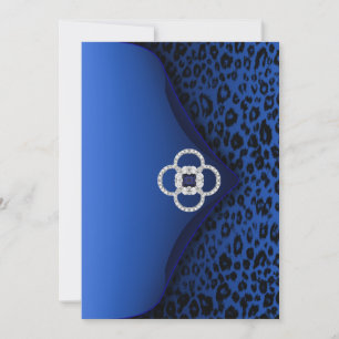 Blauwe Luipaardprint Envelop Kaart