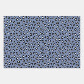 Blauwe Luipaardprint Inpakpapier Vel (Voorkant 2)