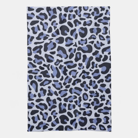 Blauwe Luipaardprint Retro Keukendoek Theedoek (Verticaal)