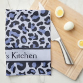 Blauwe Luipaardprint Retro Keukendoek Theedoek (Quarter Fold)
