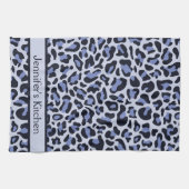 Blauwe Luipaardprint Retro Keukendoek Theedoek (Horizontaal)