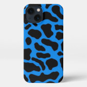 Blauwe luipaardprint – Vetgedrukte dierenhuid iPhone Hoesje (Achterkant)