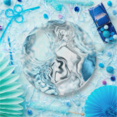 blauwe luminantie papieren bordje (Feest)