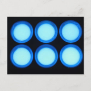 Blauwe luminiescentie briefkaart
