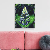 Blauwe Lupine Abstracte Bloemenkunst Canvas Afdruk (Insitu (Woonkamer))