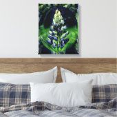 Blauwe Lupine Abstracte Bloemenkunst Canvas Afdruk (Insitu (Slaapkamer))