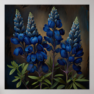 Blauwe Lupine Bloem Kunstprint Poster