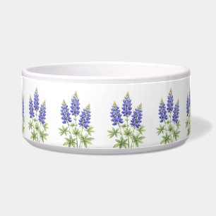 Blauwe Lupine Bloemen Huisdier Voerbakje