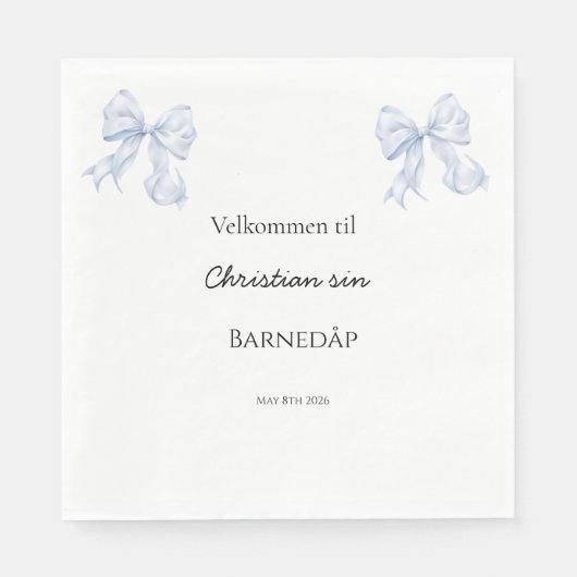 Blauwe Lus servetten doop (Voorkant)