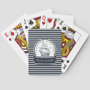 Blauwe Luxe Boot Familienaam Pokerkaarten