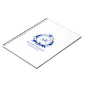 Blauwe Luxe Kroon Trouw Monogram   Notitieboek (Linkerzijde)