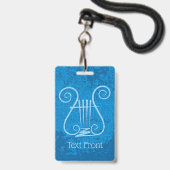 Blauwe Lyre Achtergrond Badge (Front with Lanyard)
