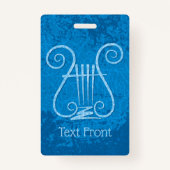 Blauwe Lyre Achtergrond Badge (Voorkant)