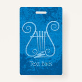 Blauwe Lyre Achtergrond Badge (Achterkant)