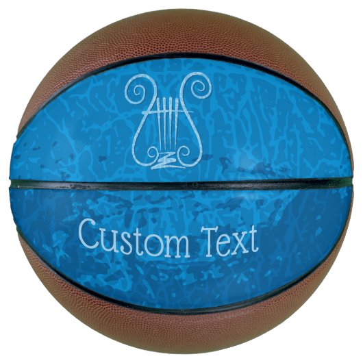 Blauwe Lyre Achtergrond Basketbal (Voorkant)