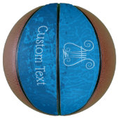 Blauwe Lyre Achtergrond Basketbal (Verticaal)