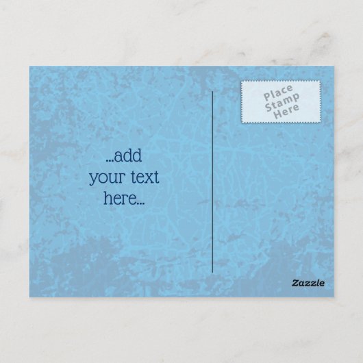 Blauwe Lyre Achtergrond Briefkaart (Achterkant)