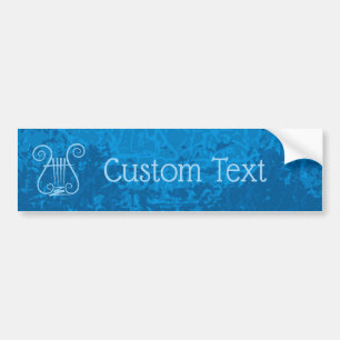 Blauwe Lyre Achtergrond Bumpersticker