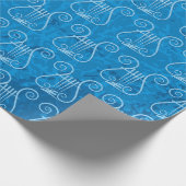 Blauwe Lyre Achtergrond Cadeaupapier (Hoek)