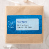 Blauwe Lyre Achtergrond Etiket (Insitu)