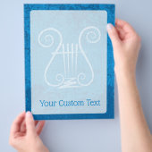 Blauwe Lyre Achtergrond Flyer (Hand)