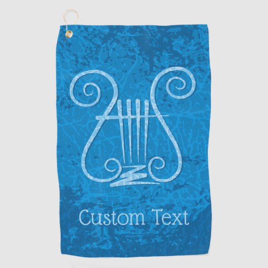 Blauwe Lyre Achtergrond Golfhanddoek (Voorkant)