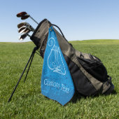 Blauwe Lyre Achtergrond Golfhanddoek (Groen)