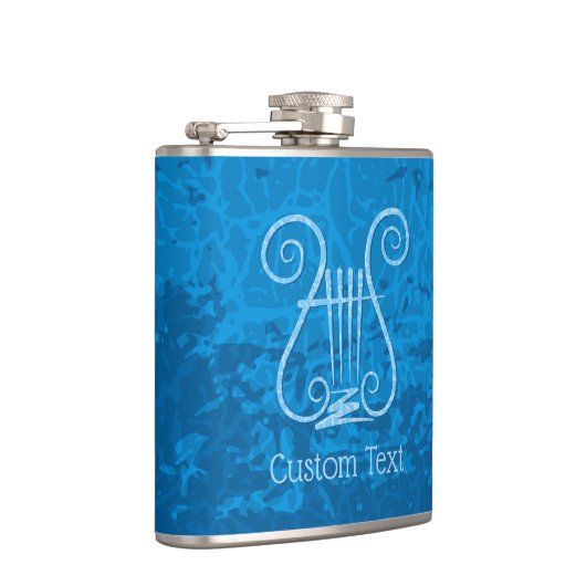 Blauwe Lyre Achtergrond Heupfles (Rechts)