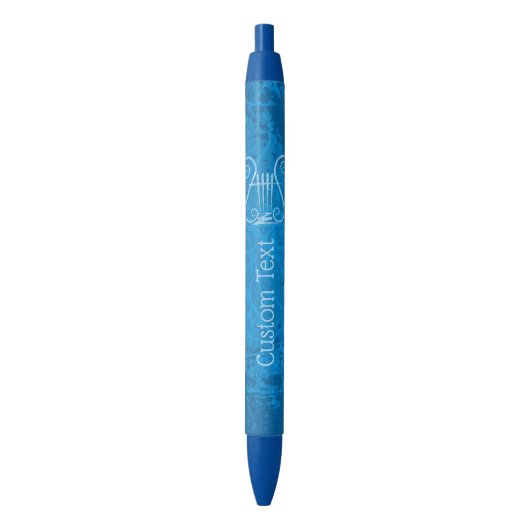 Blauwe Lyre Achtergrond Inkt Pen (Voorkant Verticaal)