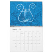 Blauwe Lyre Achtergrond Kalender (Feb 2027)