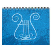 Blauwe Lyre Achtergrond Kalender (Hoes)