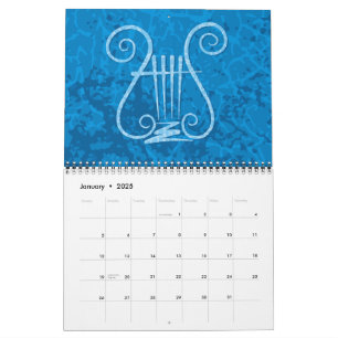 Blauwe Lyre Achtergrond Kalender