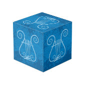 Blauwe Lyre Achtergrond Kubus (Achter hoekig)