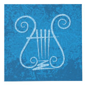 Blauwe Lyre Achtergrond Kubus (Voorkant)