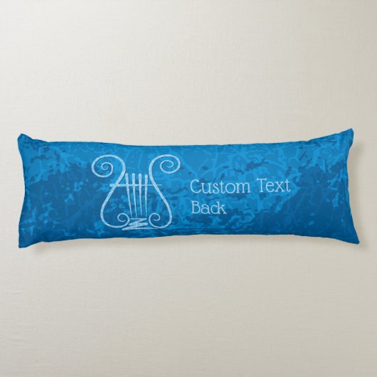 Blauwe Lyre Achtergrond Lichaamskussen (Achterkant)